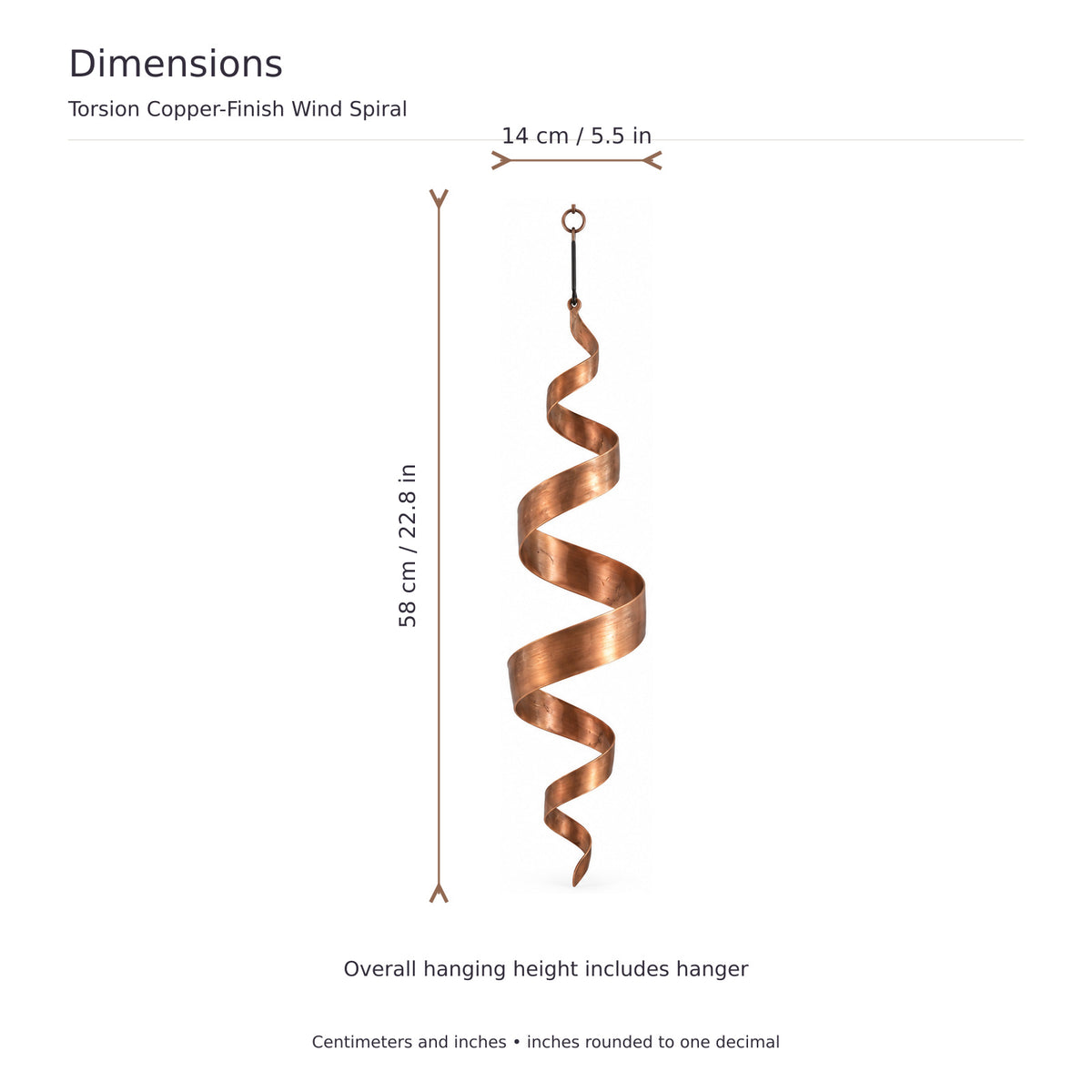 Torsion Copper-Finish Wind Spiral
