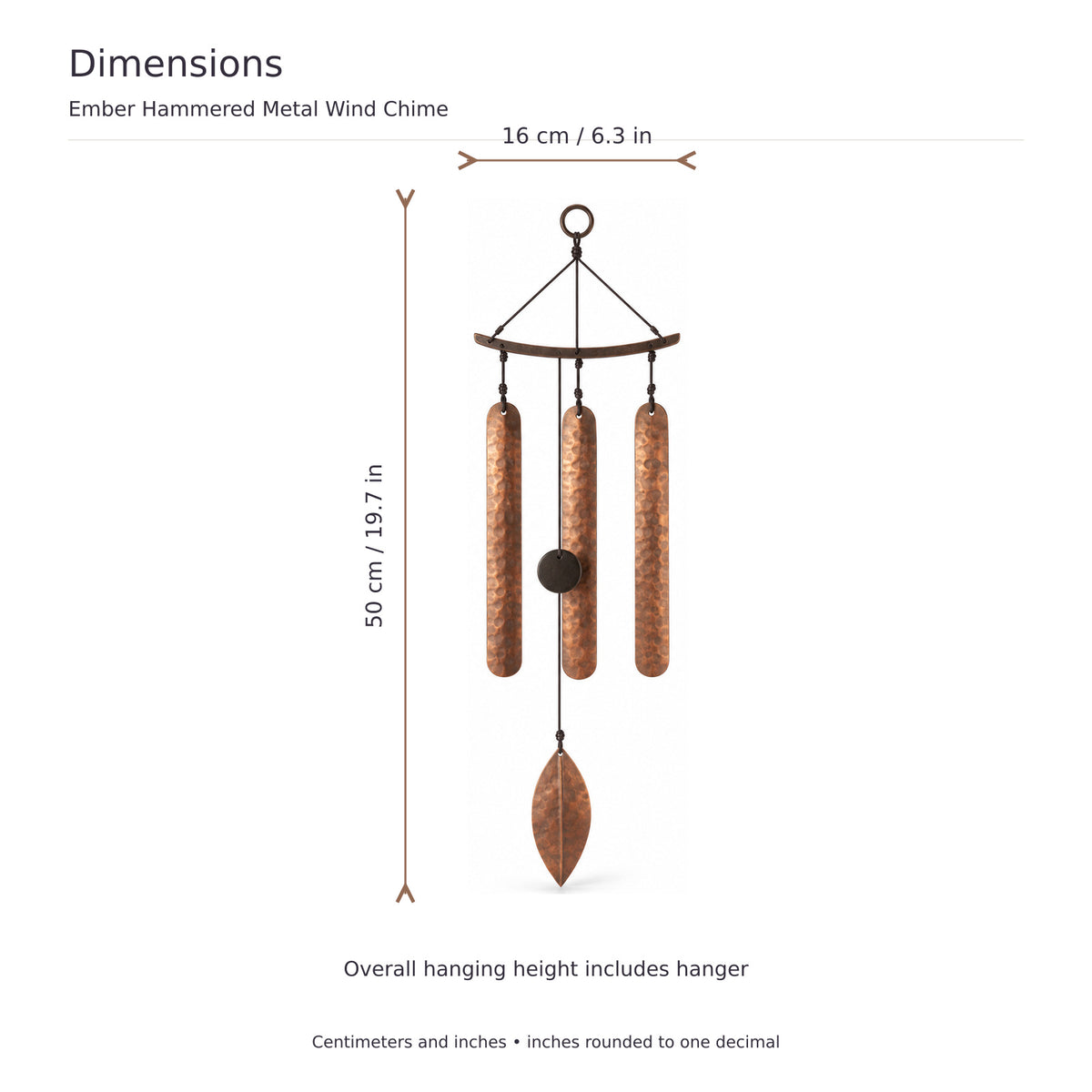 Ember Hammered Metal Wind Chime