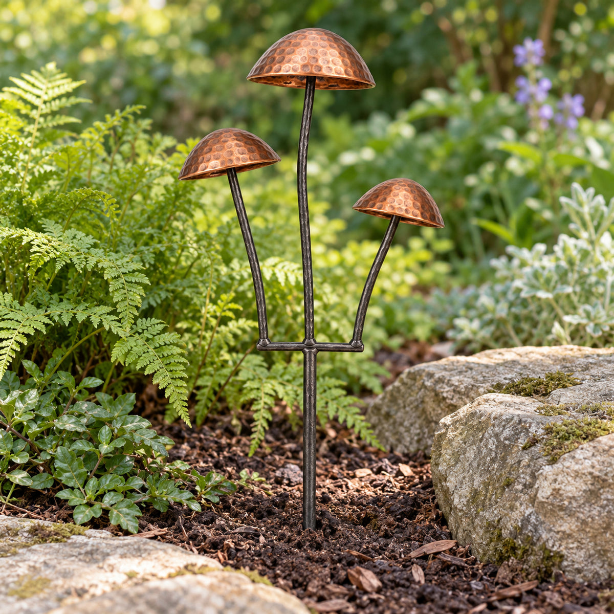 Toadstool Trio Garden Stake