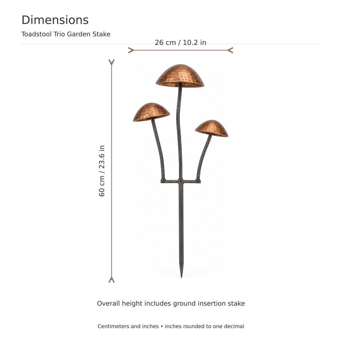Toadstool Trio Garden Stake